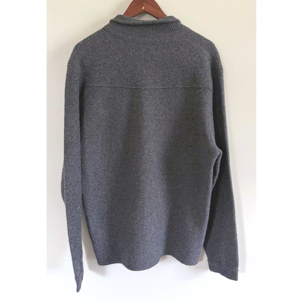 32 Bar Blues Men's 100% Merino Wool Shacket Charcoal Gray Button Front Sz XL NWT - Picture 2 of 6